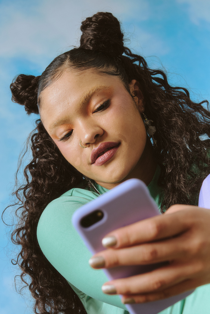 Portrait of a Woman using a Smartphone